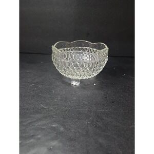 Indiana Glass Diamond Point Candy Dish, Vtg Pressed Glass Dish, American Decor
